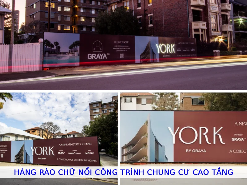 Hàng rào chữ nổi công trình chung cư cao tầng