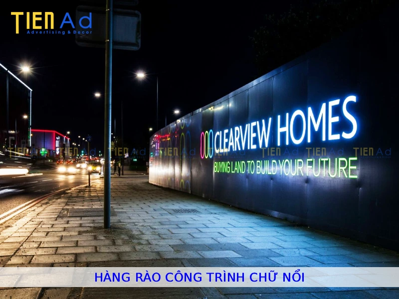 Hàng rào công trình chữ nổi