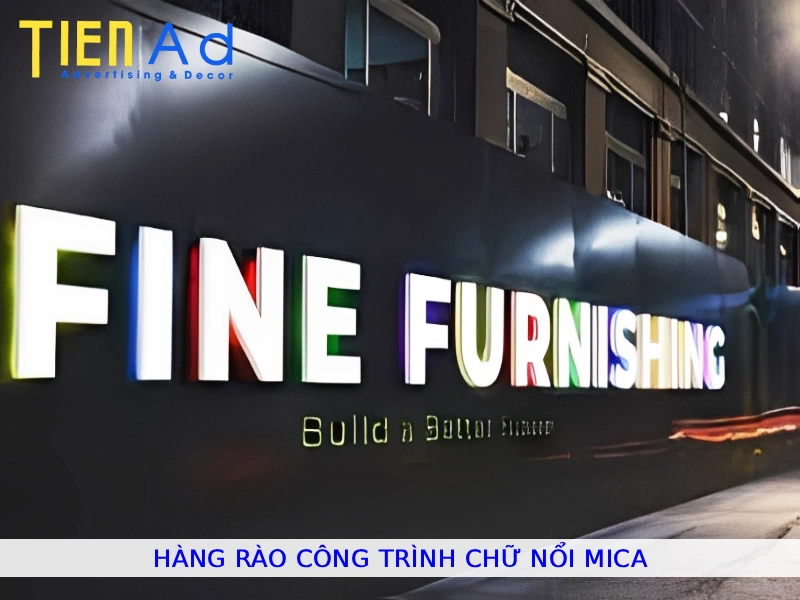 Hàng rào công trình chữ nổi mica