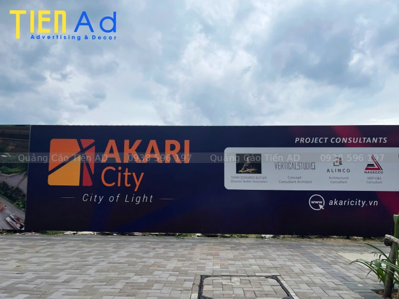 Hình ảnh hoàn thiện hàng rào công trình AKari City ở Võ Văn Kiệt