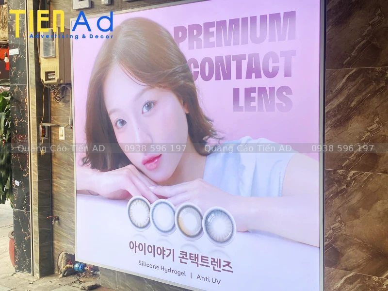 Hộp đèn bạt không gân in UV cửa hàng mắt kính EYEIYAGI - 4