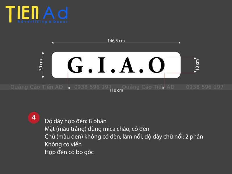 Hộp đèn không viền