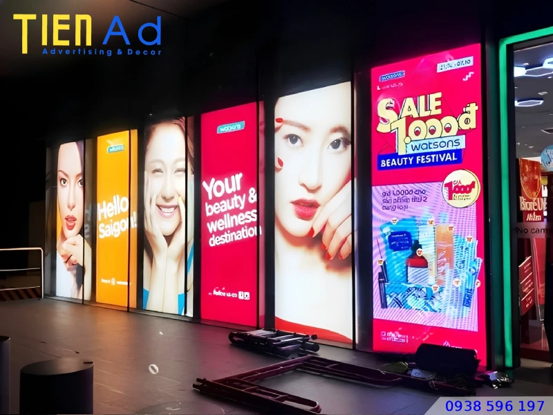 Hộp đèn quảng cáo cửa hàng mỹ phẩm