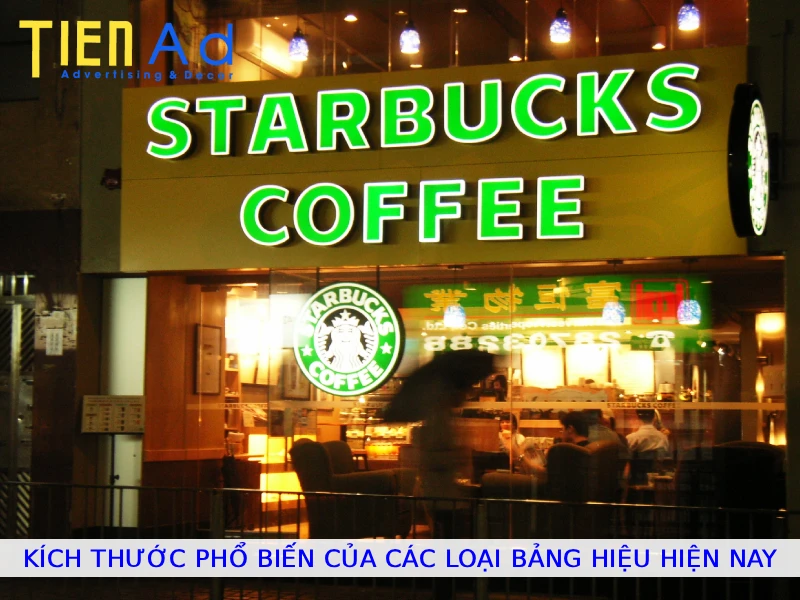 Kích thước phổ biến của các loại bảng hiệu hiện nay