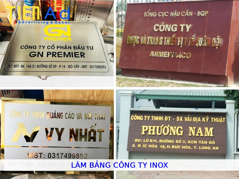 Làm bảng công ty inox