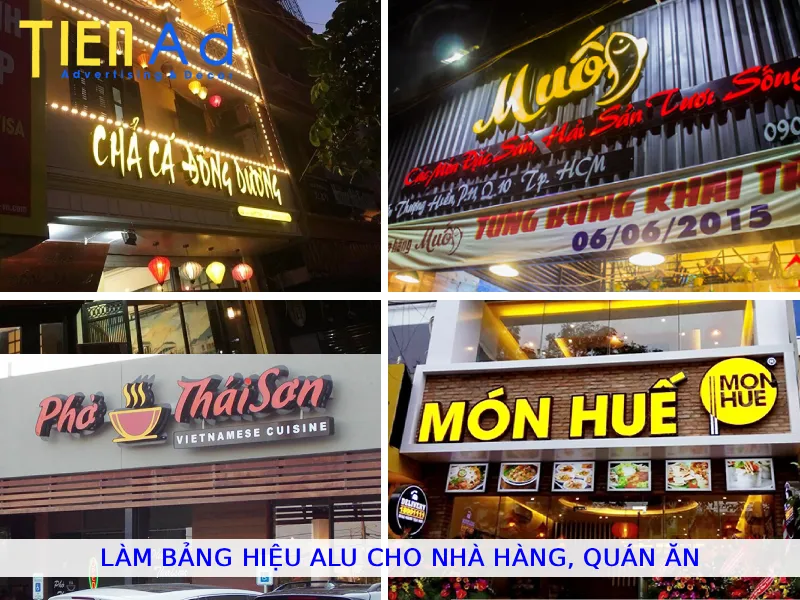 Làm bảng hiệu alu cho nhà hàng quán ăn