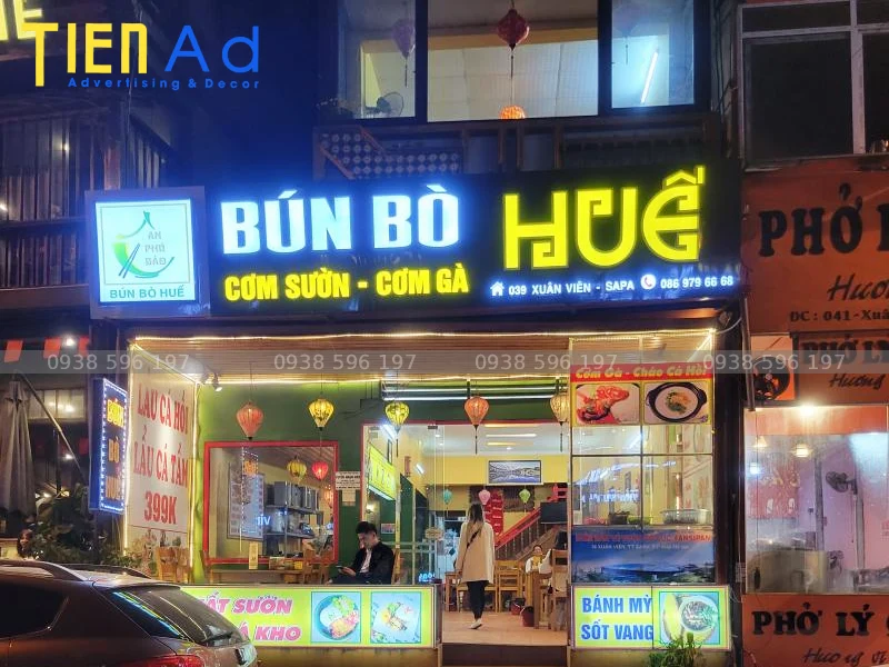Làm bảng hiệu bún bò Huế giá rẻ ở đâu tại TP.HCM
