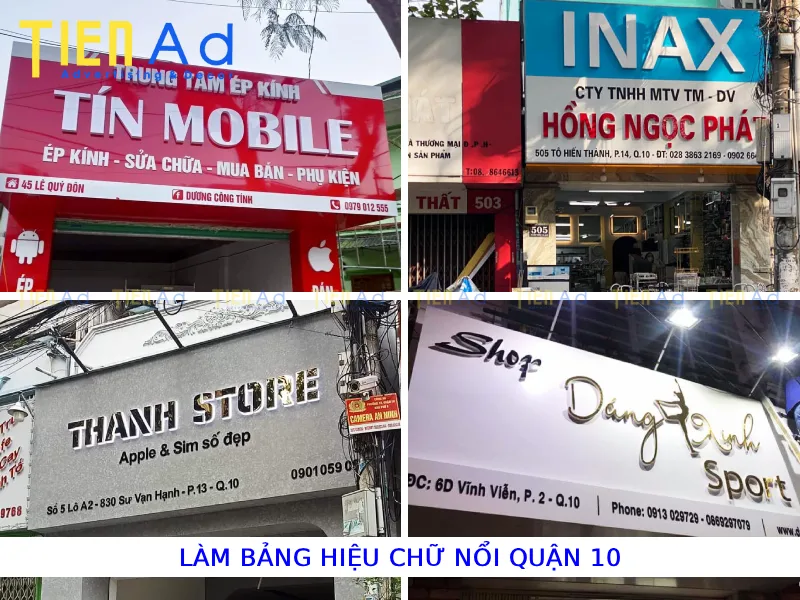 Làm bảng hiệu chữ nổi Quận 10