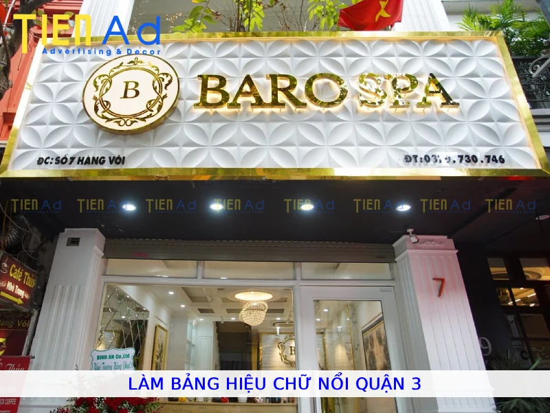 Làm bảng hiệu chữ nổi Quận 3