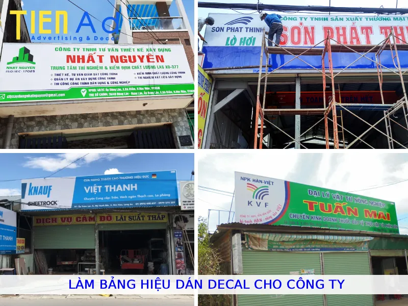 Làm bảng hiệu dán decal cho công ty
