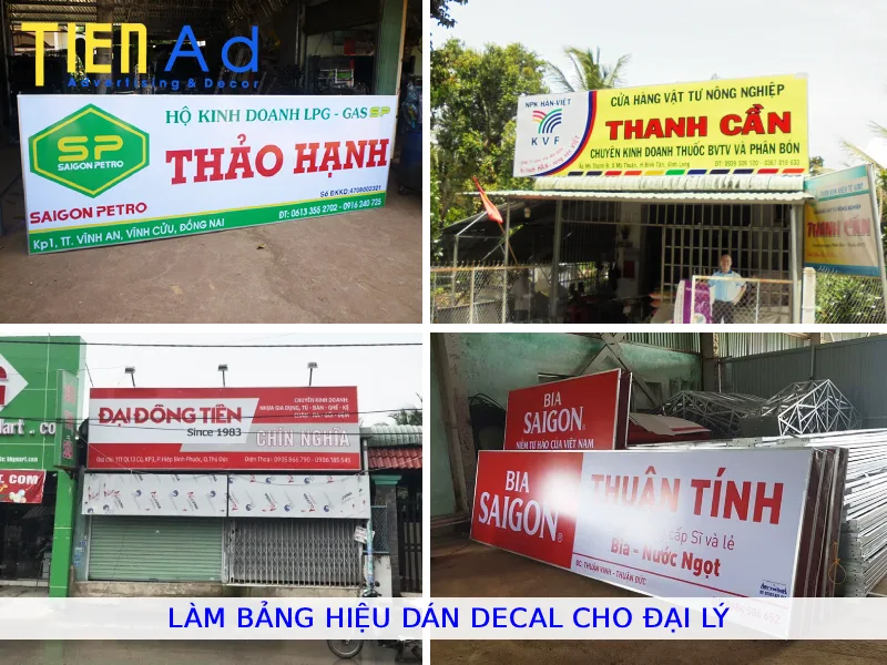 Làm bảng hiệu dán decal cho đại lý