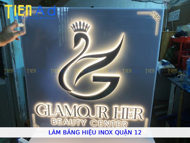 Làm bảng hiệu inox Quận 12