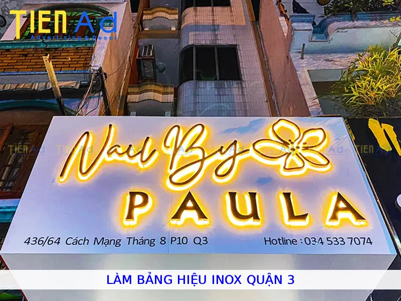 Làm bảng hiệu inox Quận 3
