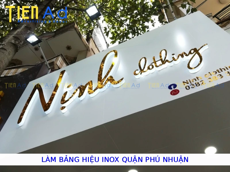 Làm bảng hiệu inox Quận Phú Nhuận