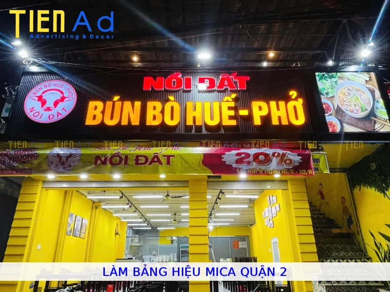 Làm bảng hiệu mica Quận 2