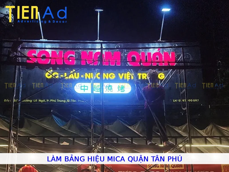 Làm bảng hiệu mica Quận Tân Phú