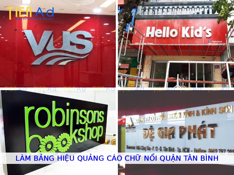 Làm bảng hiệu quảng cáo chữ nổi quận Tân Bình