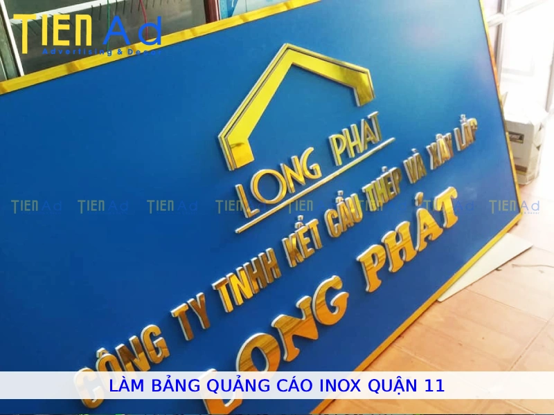 Làm bảng quảng cáo inox Quận 11