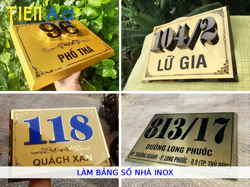 Làm bảng số nhà inox