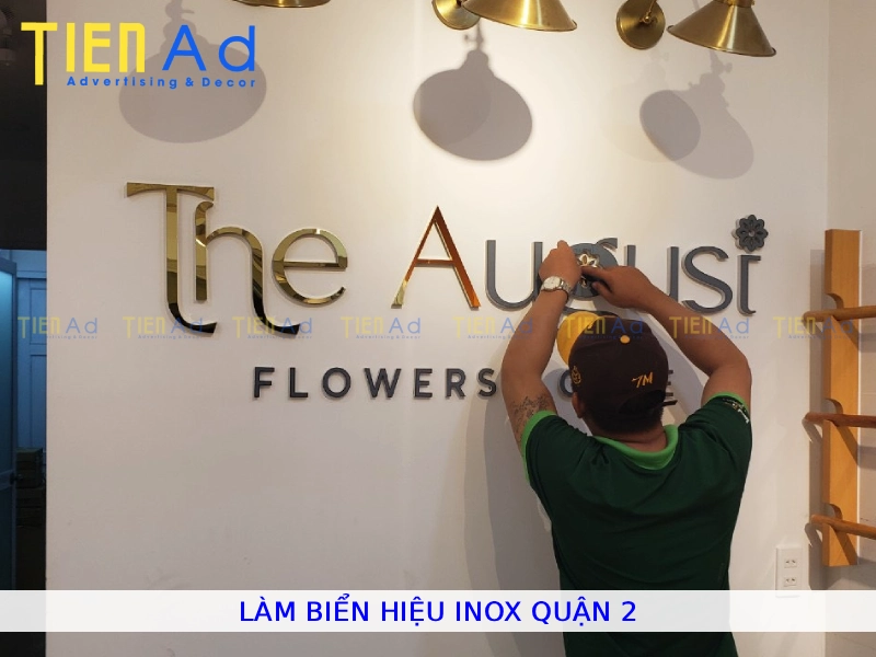 Làm biển hiệu inox Quận 2