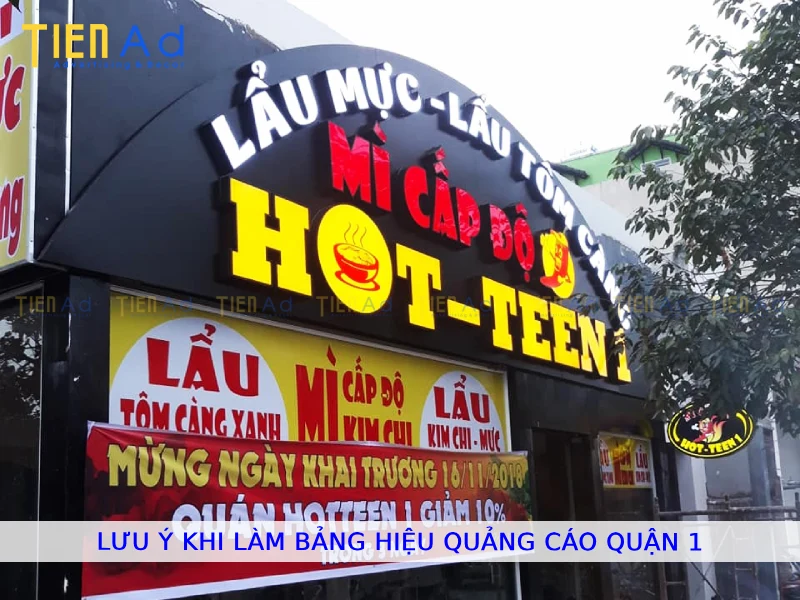 Lưu ý khi làm bảng hiệu quảng cáo Quận 1