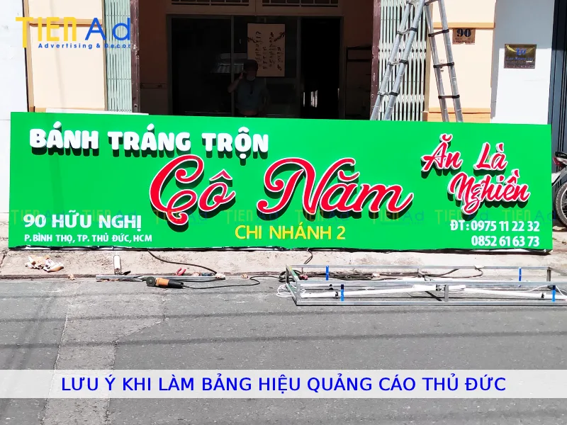 Lưu ý khi làm bảng hiệu quảng cáo Thủ Đức