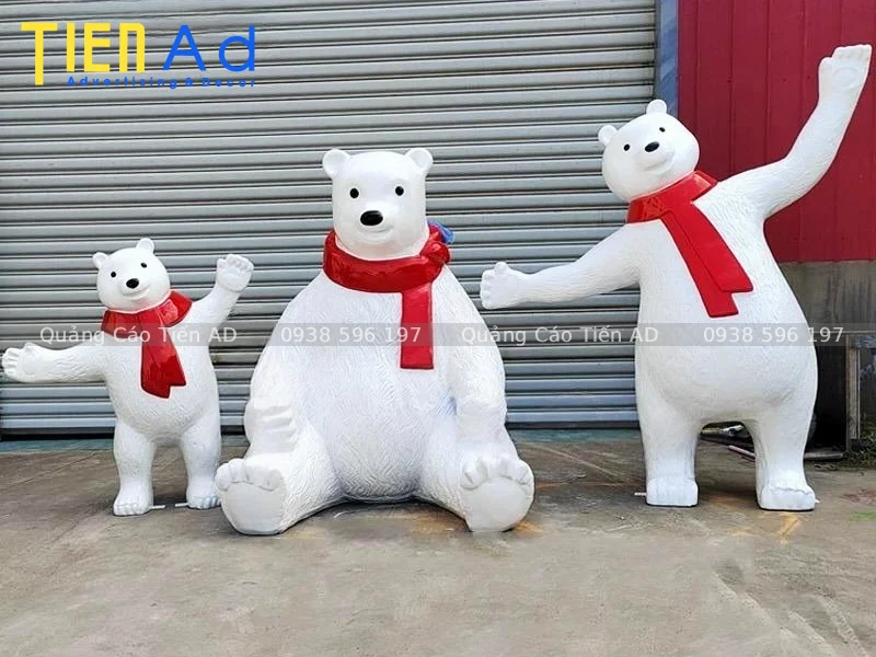 Mô hình gấu Bắc Cực composite phù hợp với những không gian nào