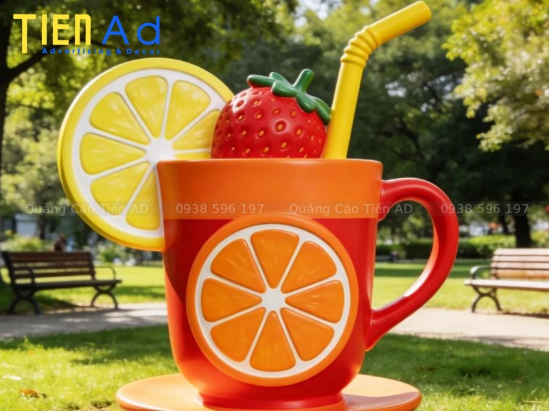 Mô hình ly trà trái cây composite phù hợp với những không gian nào