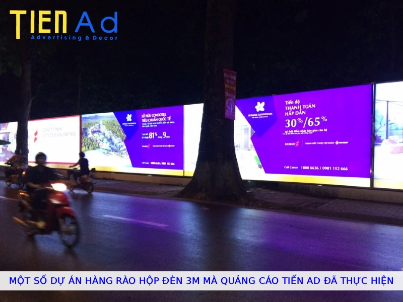 Một số dự án hàng rào hộp đèn 3M mà Quảng Cáo Tiến AD đã thực hiện