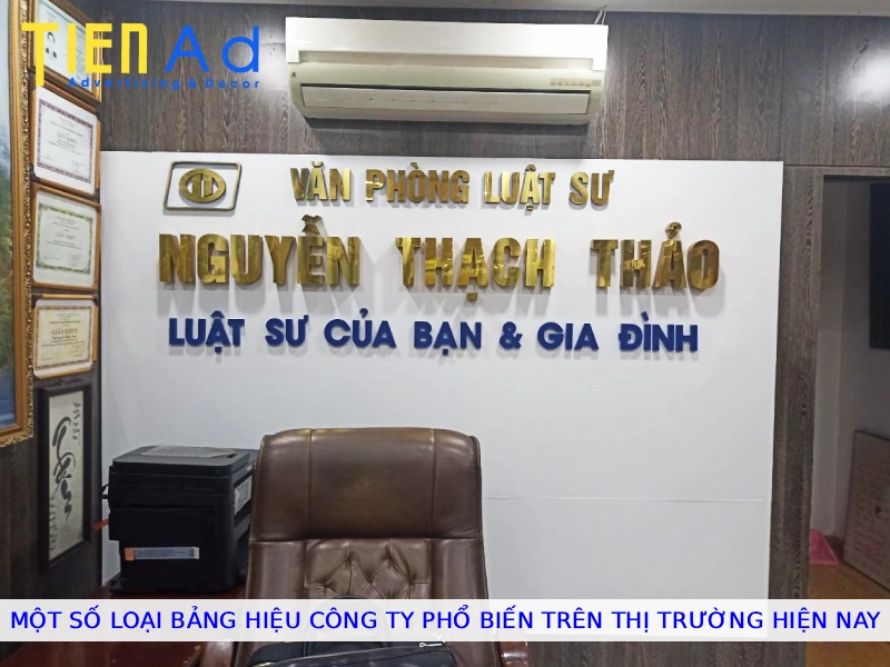 Một số loại bảng hiệu công ty phổ biến trên thị trường hiện nay