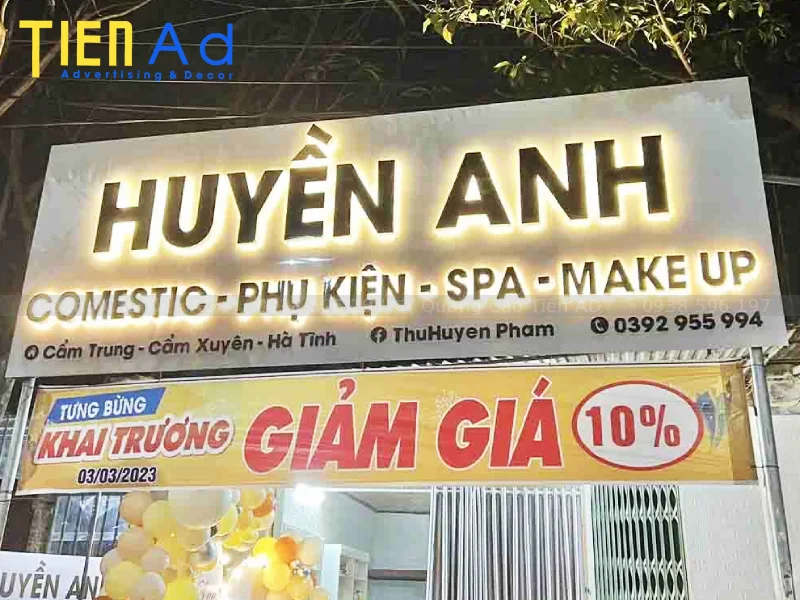 Những chất liệu phổ biến để làm biển quảng cáo chữ nổi đèn LED bền đẹp