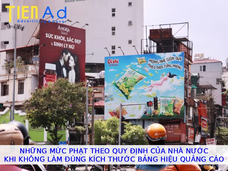 Những mức phạt theo quy định của Nhà nước khi không làm đúng kích thước bảng hiệu quảng cáo