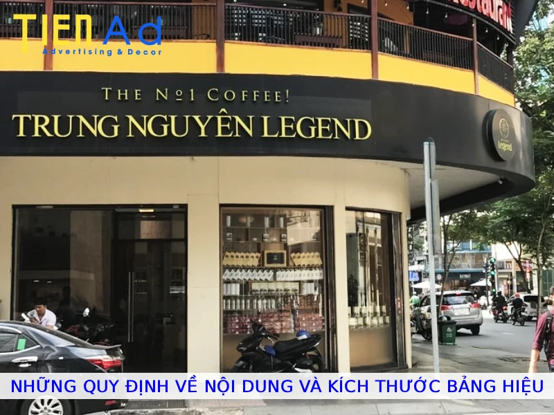 Những quy định về nội dung và kích thước bảng hiệu