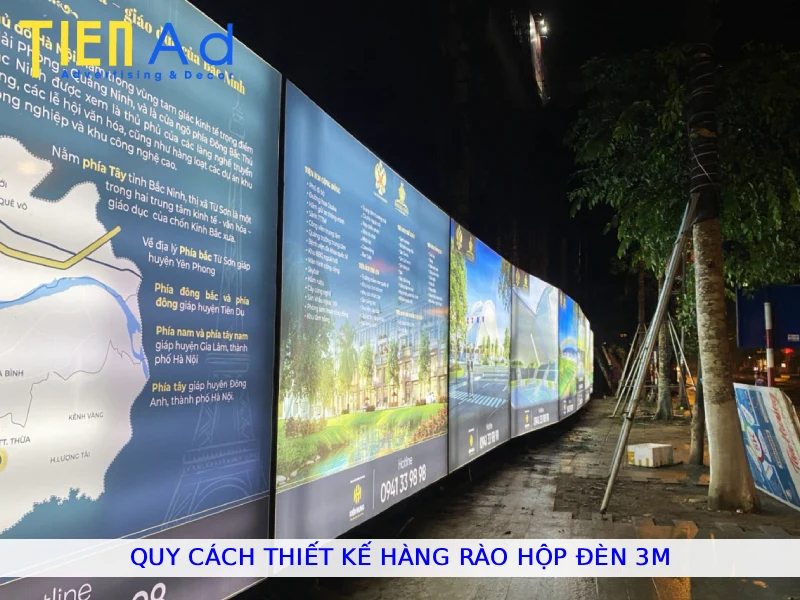 Quy cách thiết kế hàng rào hộp đèn 3M