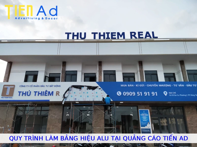 Quy trình làm bảng hiệu alu tại Quảng Cáo Tiến AD
