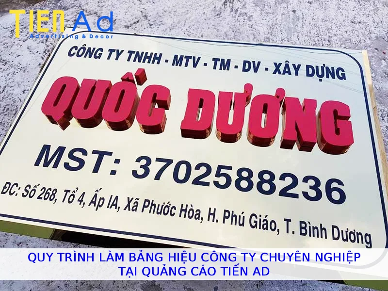 Quy trình làm bảng hiệu công ty chuyên nghiệp tại Quảng Cáo Tiến AD