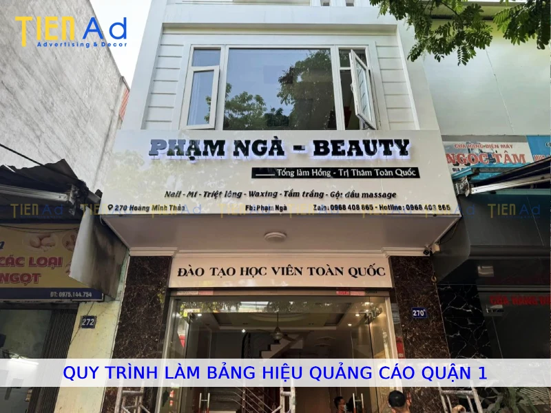 Quy trình làm bảng hiệu quảng cáo Quận 1
