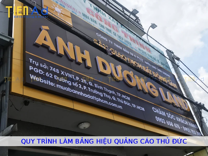 Quy trình làm bảng hiệu quảng cáo Thủ Đức