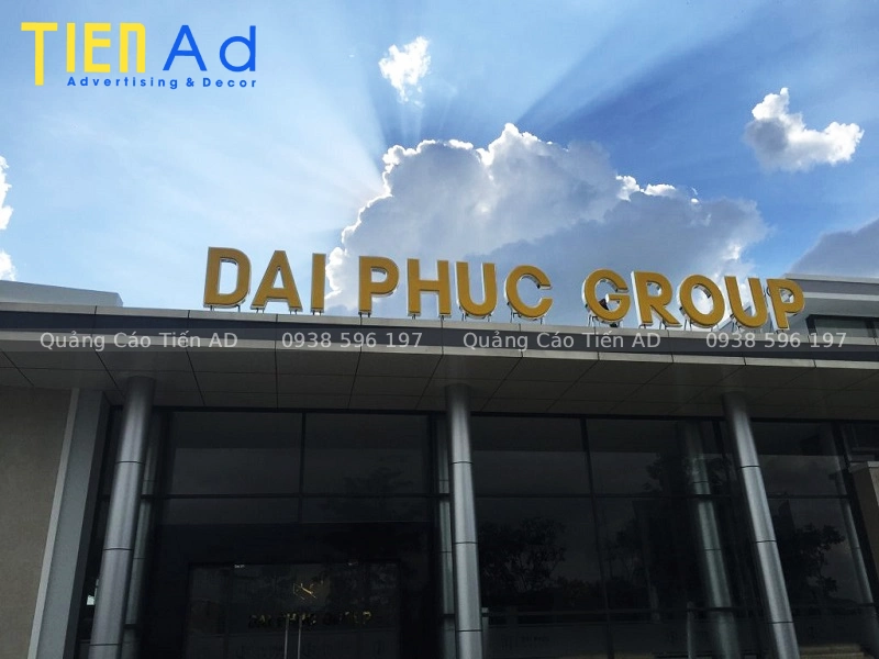 Quy trình thi công chữ nổi tòa nhà tại Tiến AD