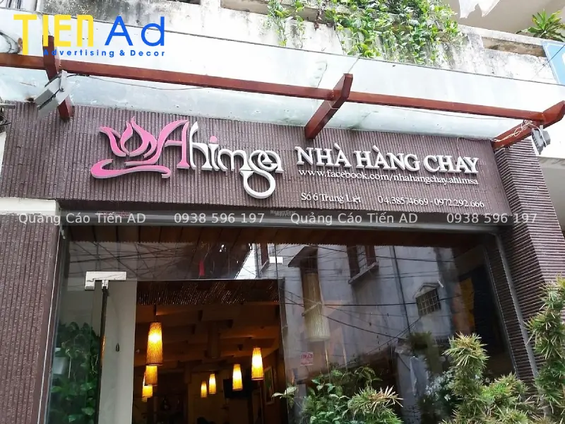 Quy trình thiết kế và thi công bảng hiệu quán chay tại Tiến AD