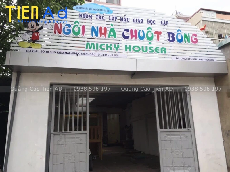 Quy trình thiết kế và thi công bảng hiệu trường mầm non tại Tiến AD