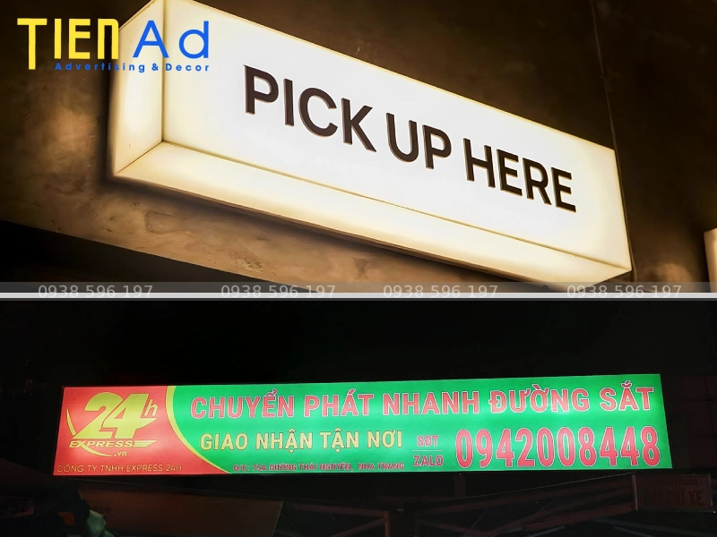 So sánh hộp đèn bạt hiflex với hộp đèn mica về chi phí và hiệu quả