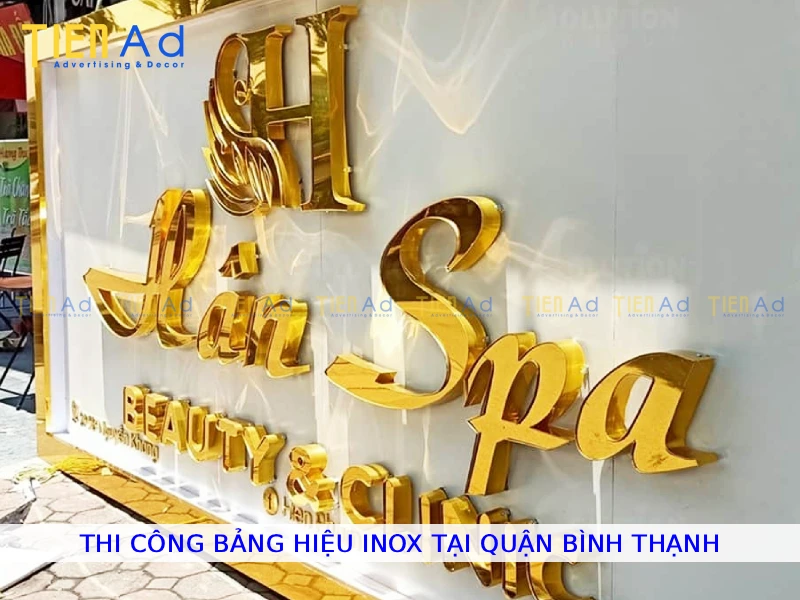 Thi công bảng hiệu inox tại Quận Bình Thạnh