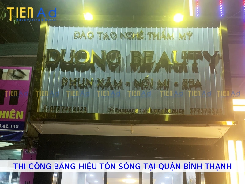 Thi công bảng hiệu tôn sóng tại Quận Bình Thạnh