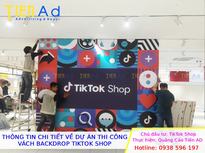 Thông tin chi tiết về dự án thi công vách backdrop TikTok Shop