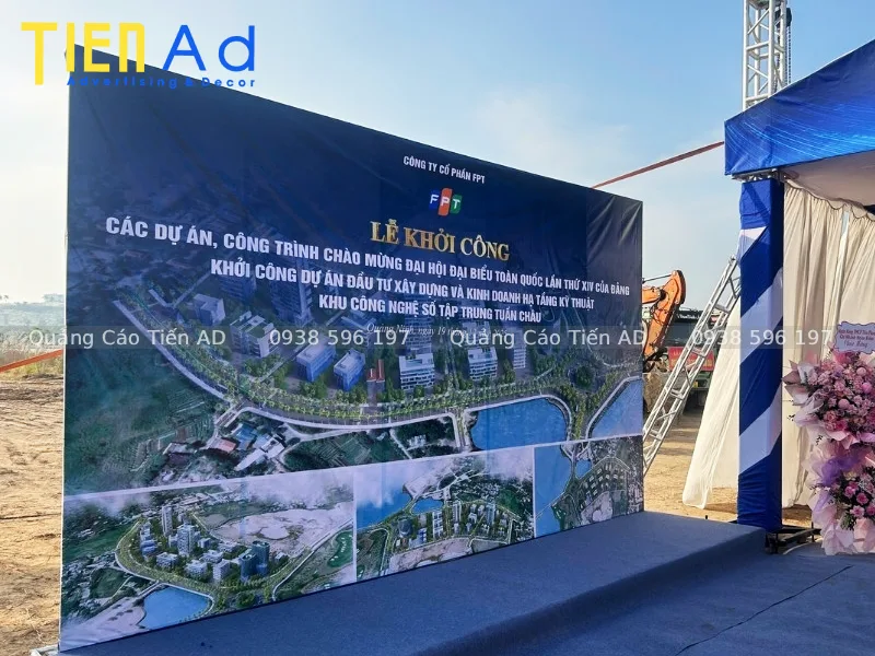 Tiến AD nhận thi công backdrop bất động sản với chất lượng cao, giá cạnh tranh tại TP.HCM