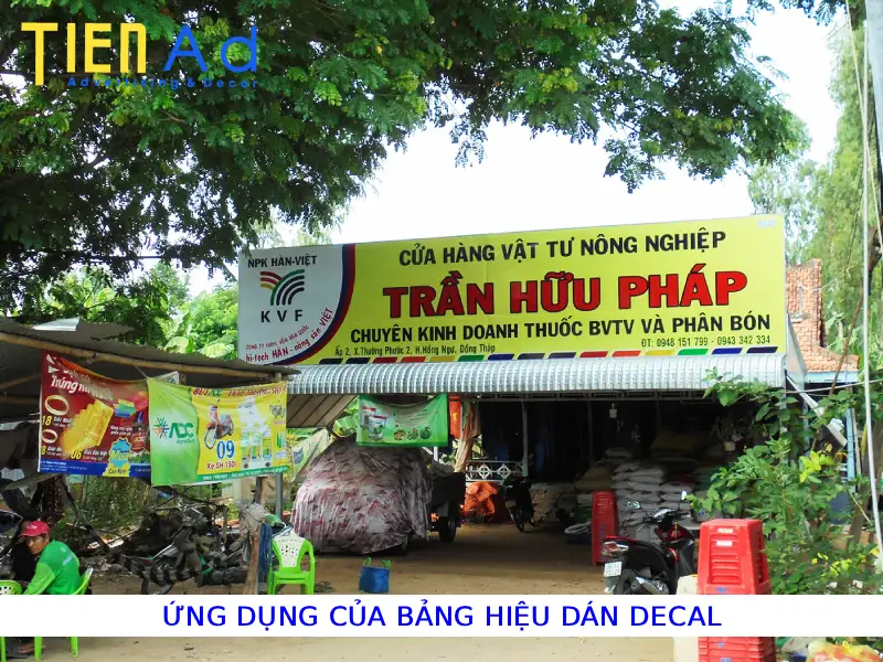 Ứng dụng của bảng hiệu dán decal