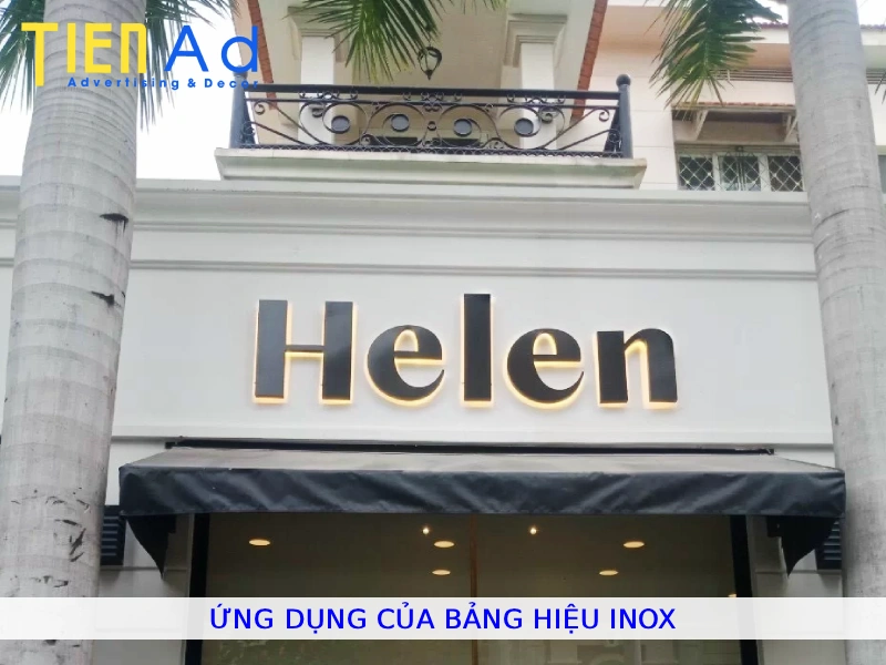 Ứng dụng của bảng hiệu inox