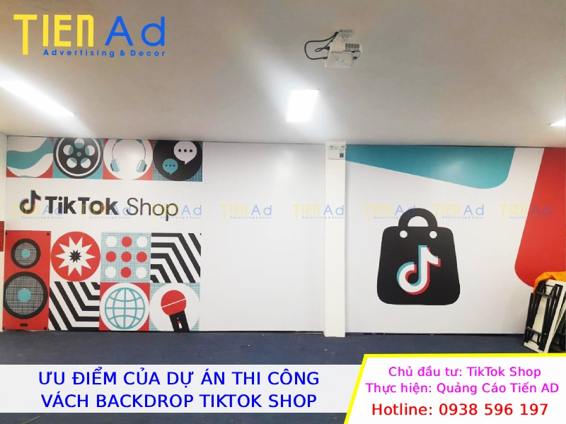 Ưu điểm của dự án thi công vách backdrop TikTok Shop