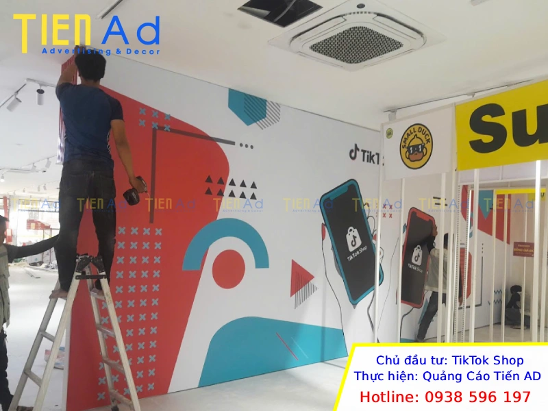 Vách backdrop Tiktok Shop
